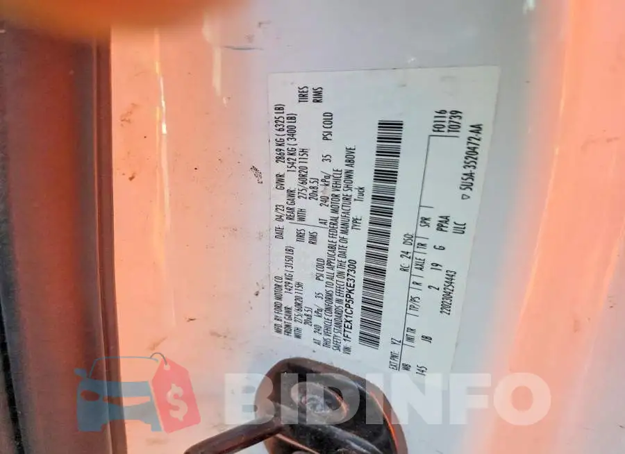1FTEX1CP5PKE37300 Photo# 12
