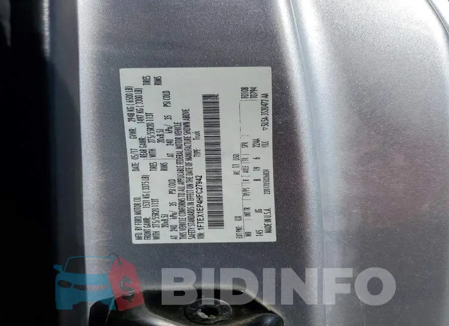 1FTEX1EP4HFC27942 Photo# 12