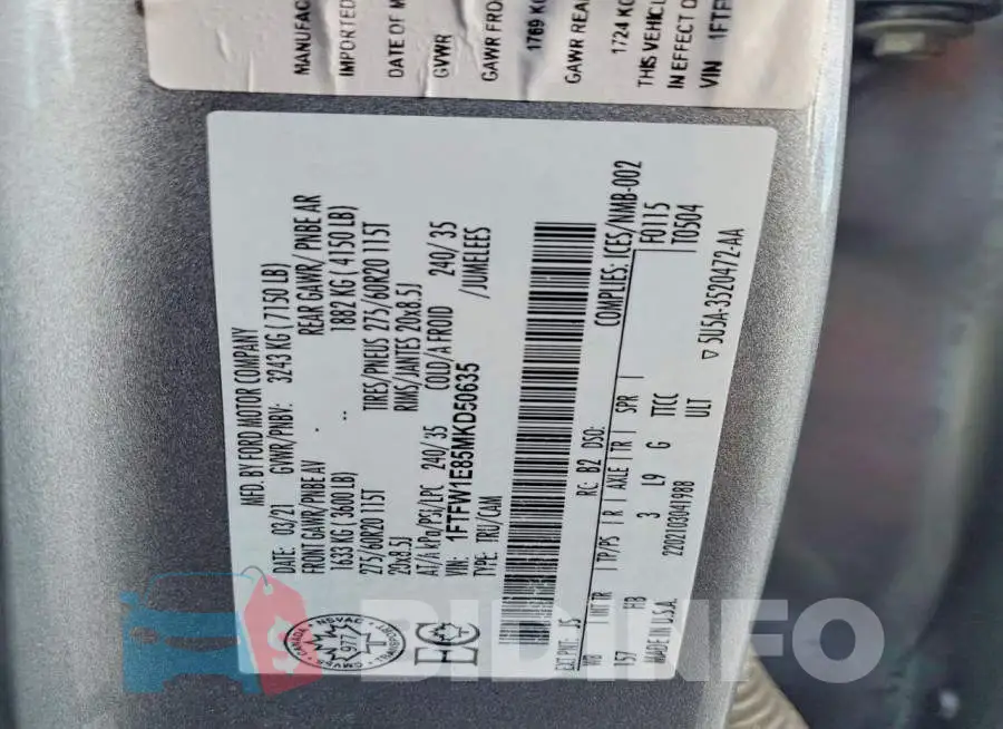 1FTFW1E85MKD50635 Photo# 12