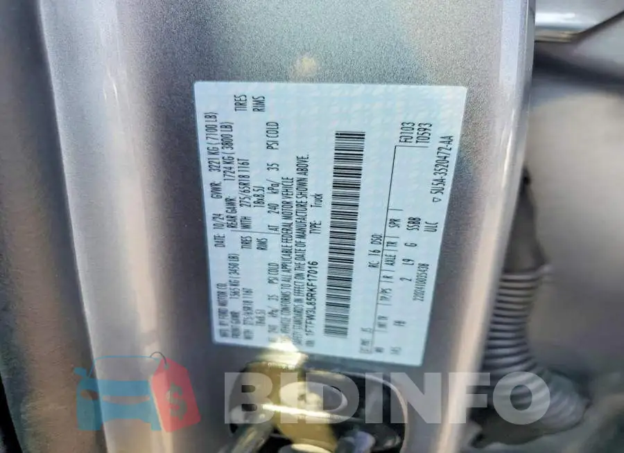 1FTFW3L85RKF17016 Photo# 12