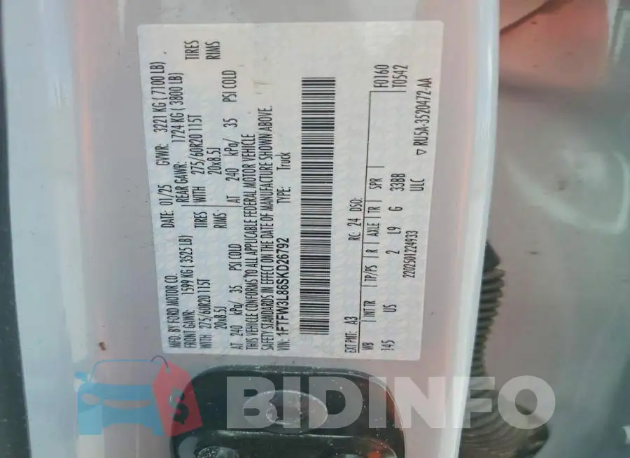 1FTFW3L86SKD26792 Photo# 12
