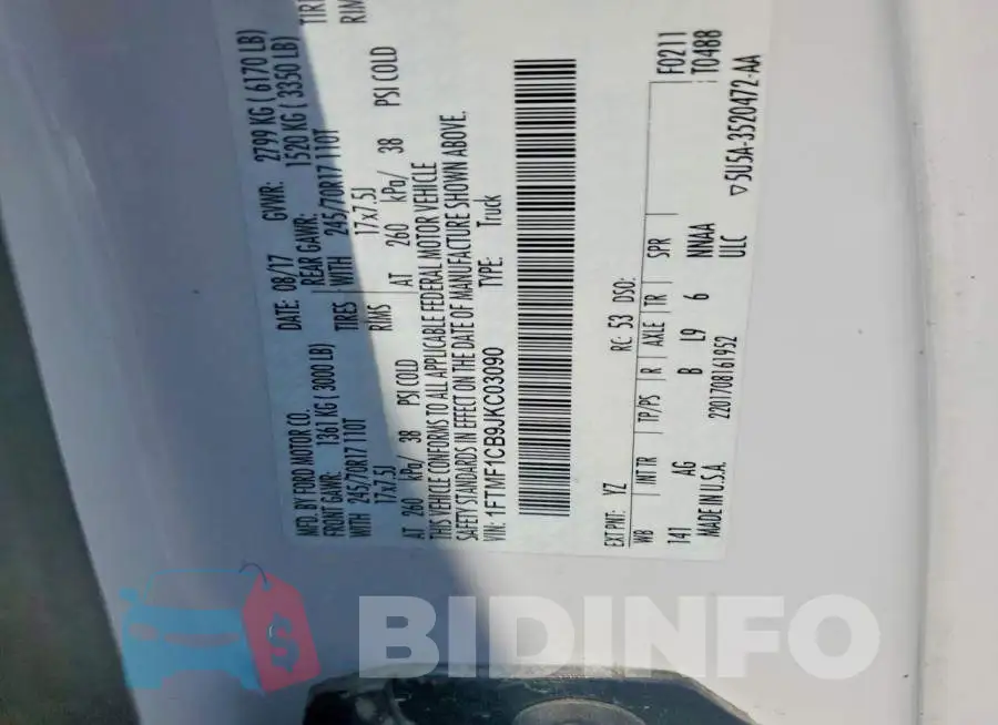 1FTMF1CB9JKC03090 Photo# 12