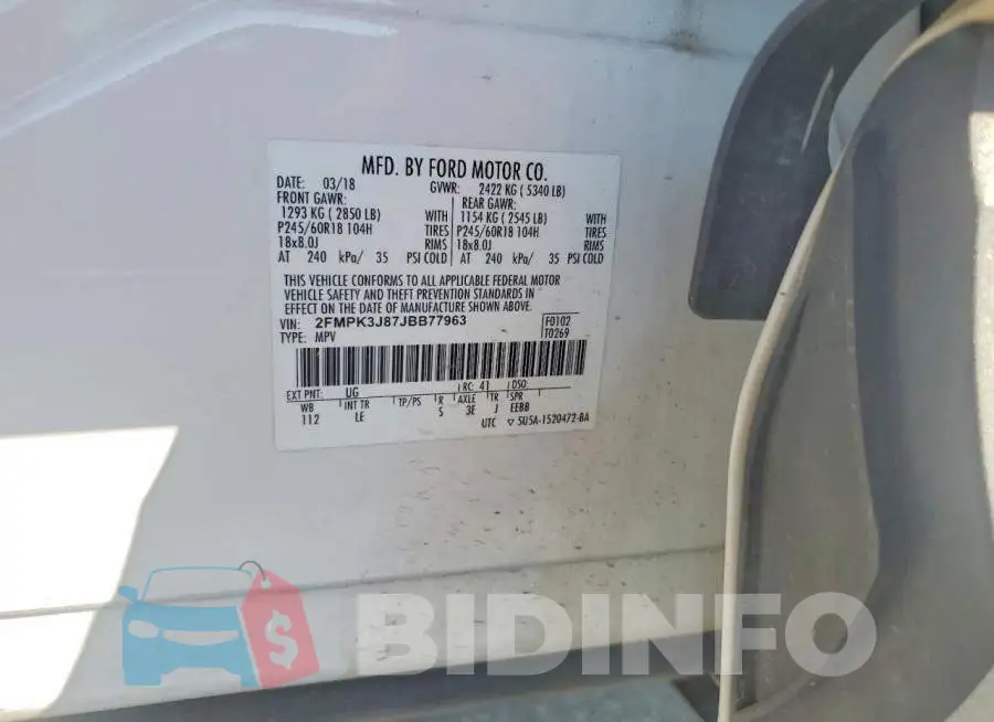 2FMPK3J87JBB77963 Photo# 12