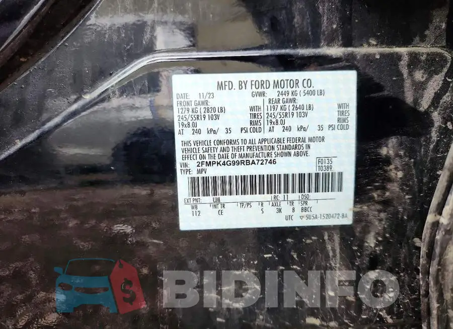 2FMPK4G99RBA72746 Photo# 14