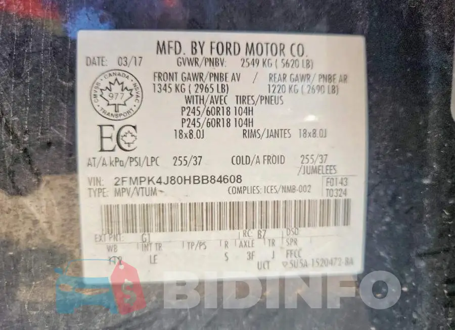 2FMPK4J80HBB84608 Photo# 14