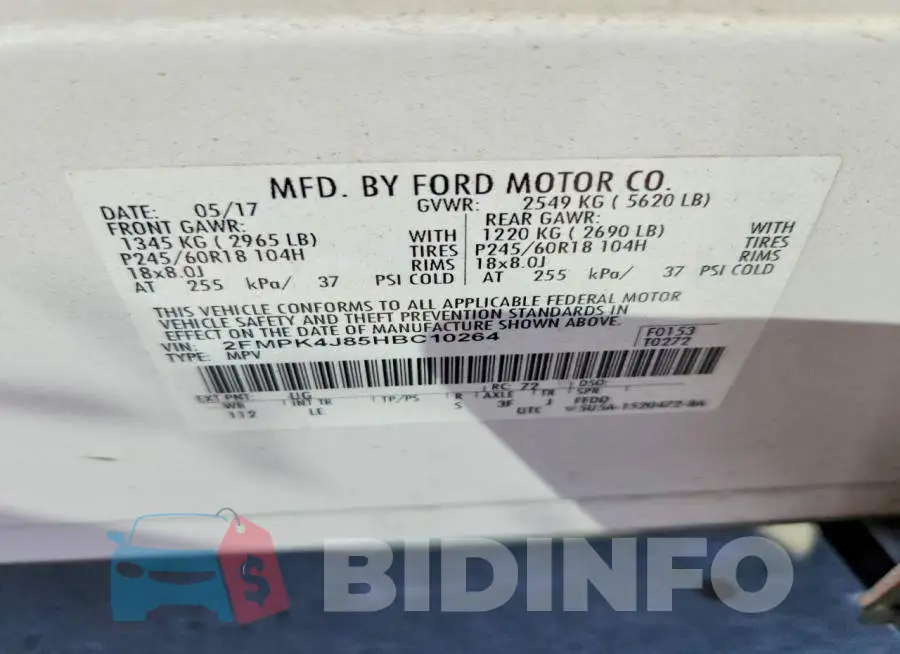 2FMPK4J85HBC10264 Photo# 13