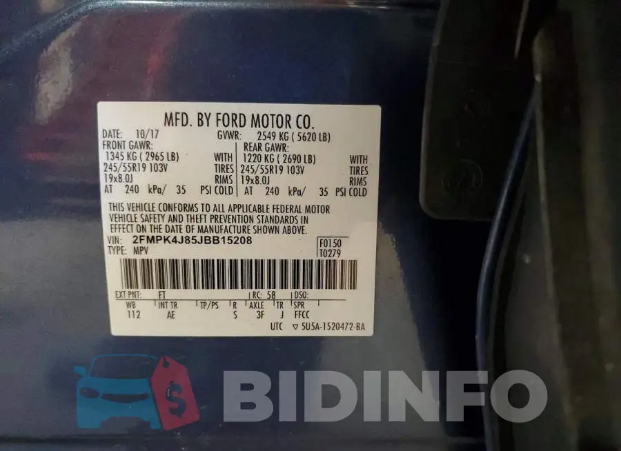 2FMPK4J85JBB15208 Photo# 13