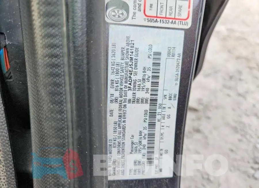 3FADP4EJ5JM141821 Photo# 12