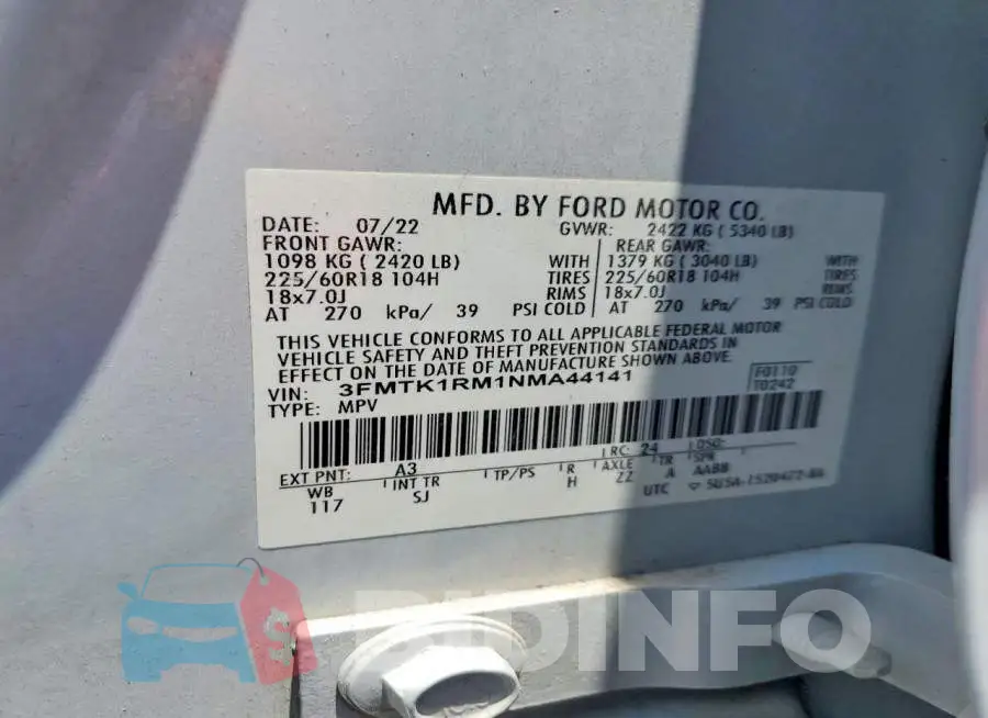 3FMTK1RM1NMA44141 Photo# 14