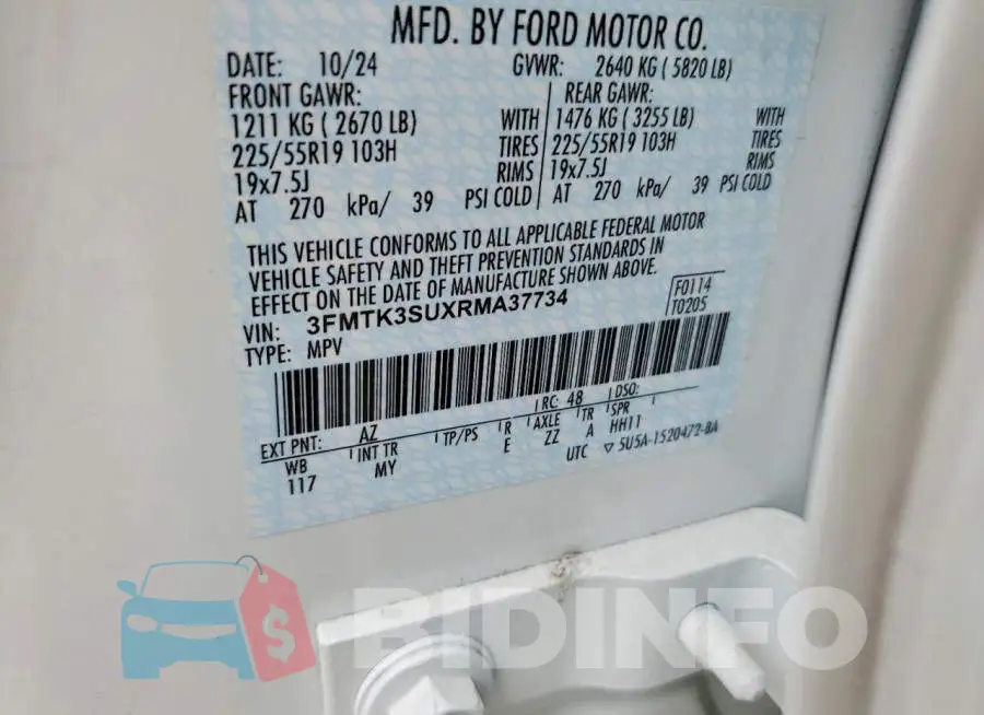 3FMTK3SUXRMA37734 Photo# 13