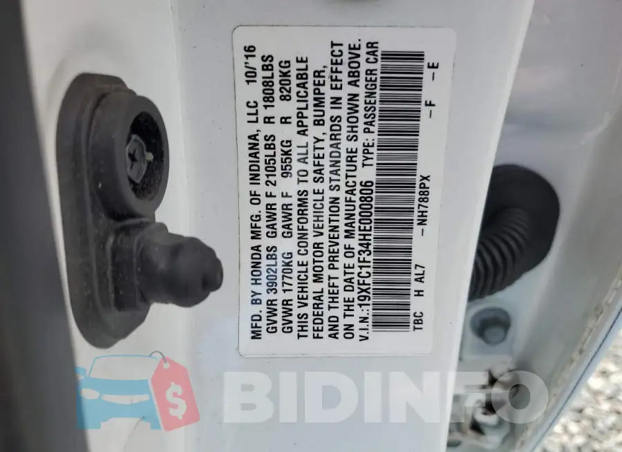 19XFC1F34HE000806 Photo# 12