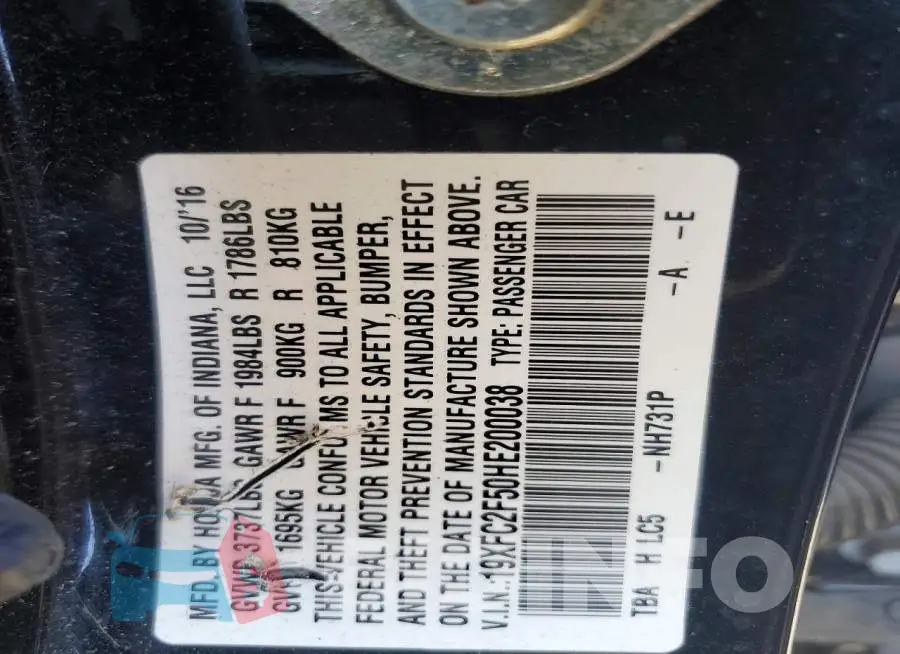 19XFC2F50HE200038 Photo# 12