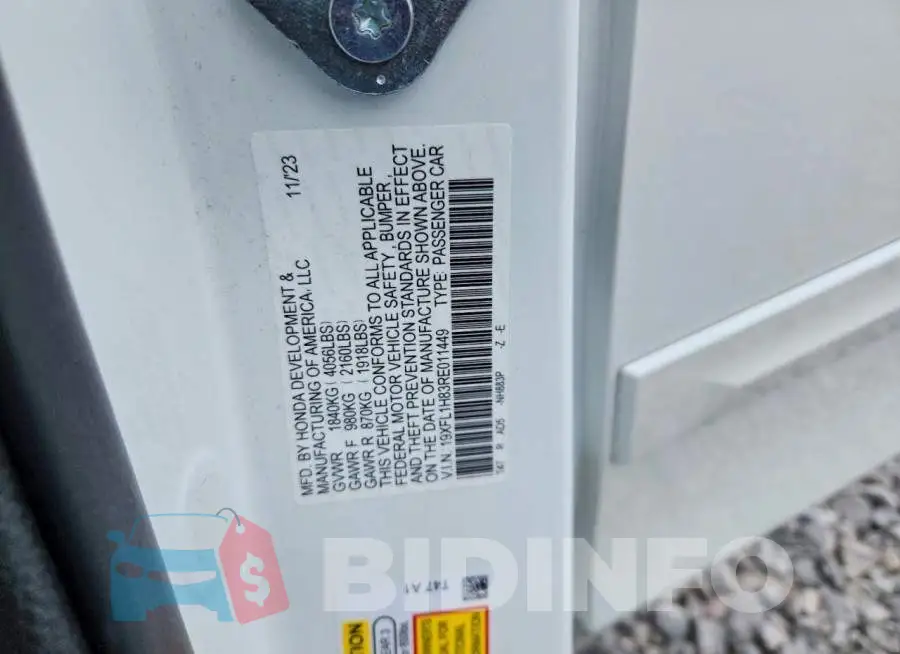 19XFL1H83RE011449 Photo# 12