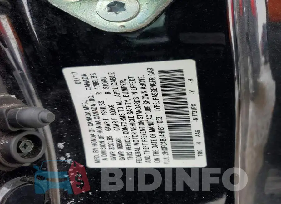 2HGFC4B54HH311053 Photo# 12