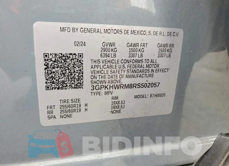 3GPKHWRM8RS502057 Photo# 13