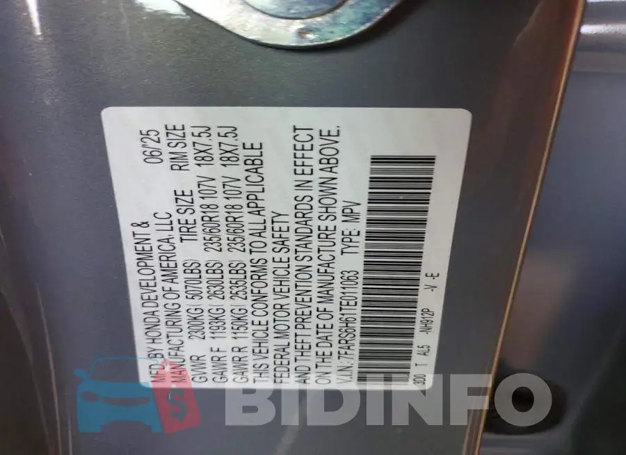 7FARS6H61TE011063 Photo# 13
