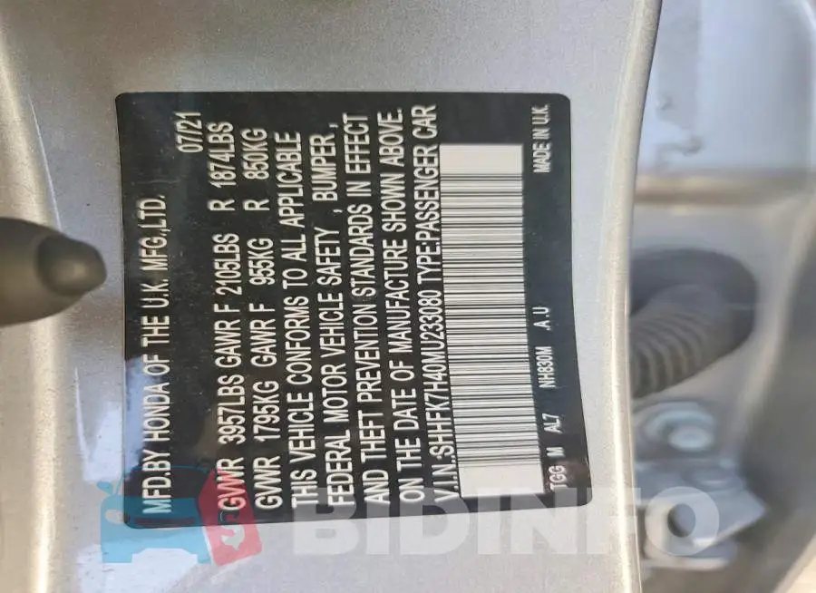 SHHFK7H40MU233080 Photo# 12
