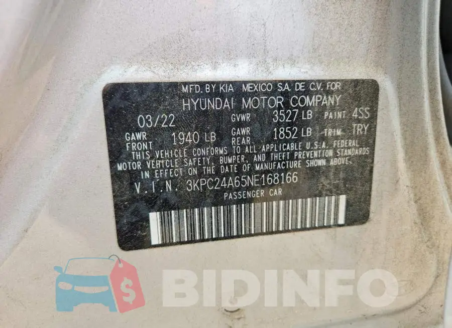 3KPC24A65NE168166 Photo# 12