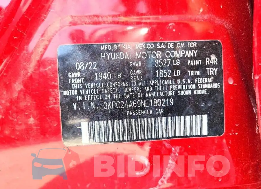 3KPC24A69NE183219 Photo# 12
