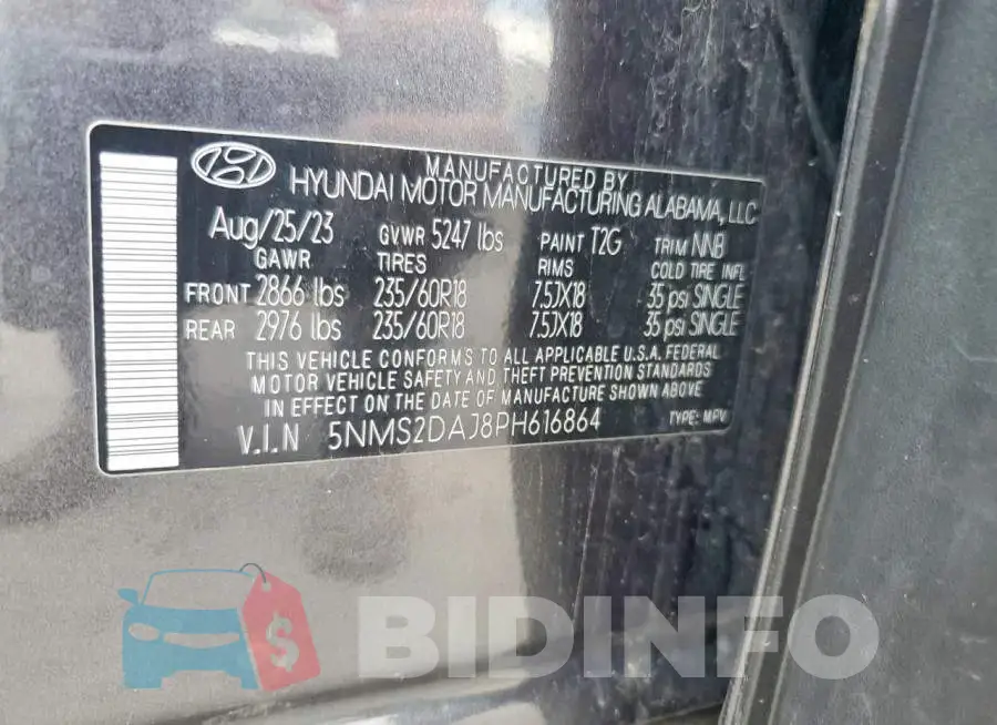 5NMS2DAJ8PH616864 Photo# 14