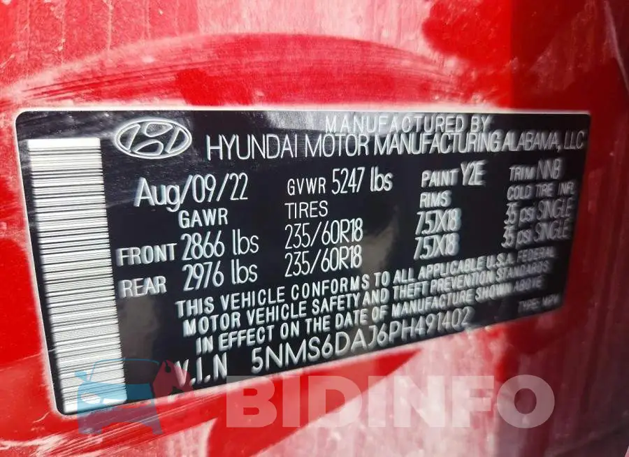 5NMS6DAJ6PH491402 Photo# 13