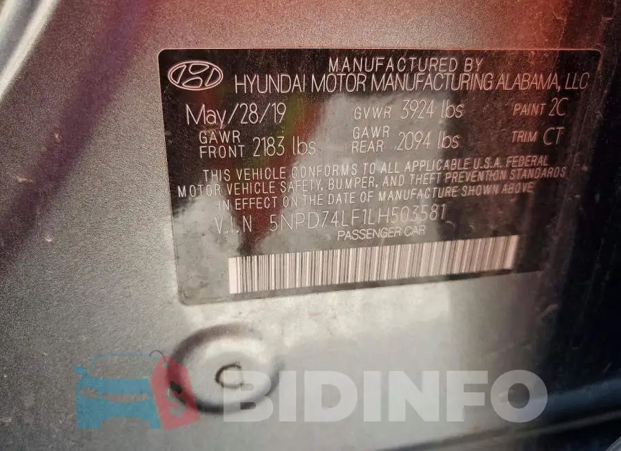 5NPD74LF1LH503581 Photo# 12
