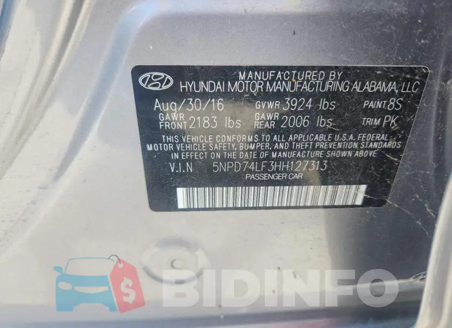 5NPD74LF3HH127313 Photo# 12