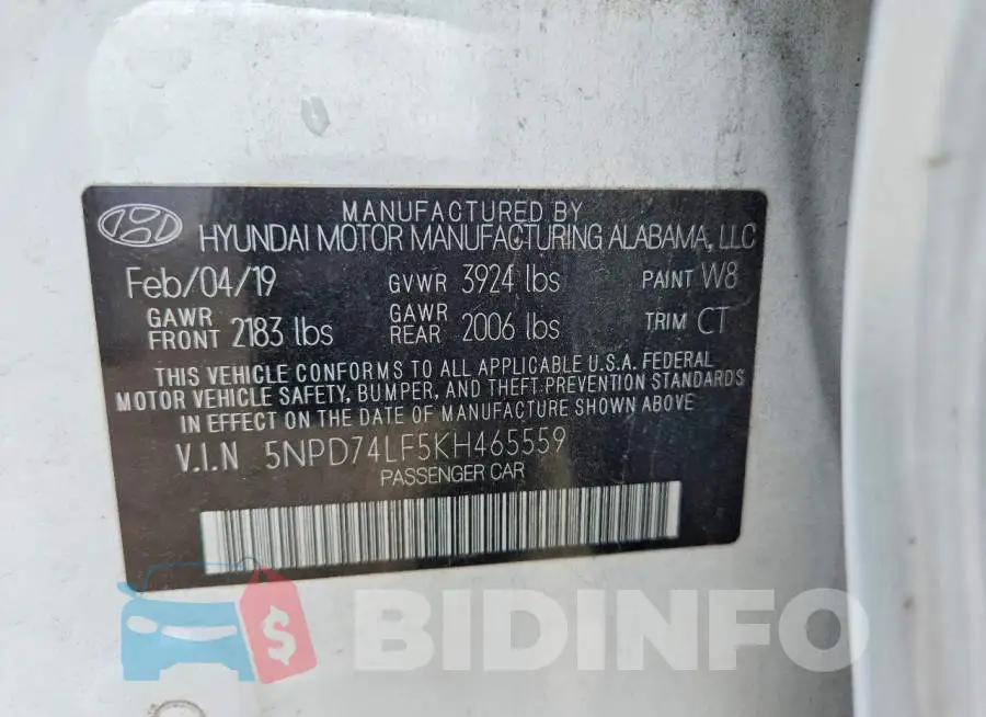 5NPD74LF5KH465559 Photo# 12