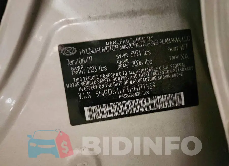 5NPD84LF3HH177559 Photo# 12