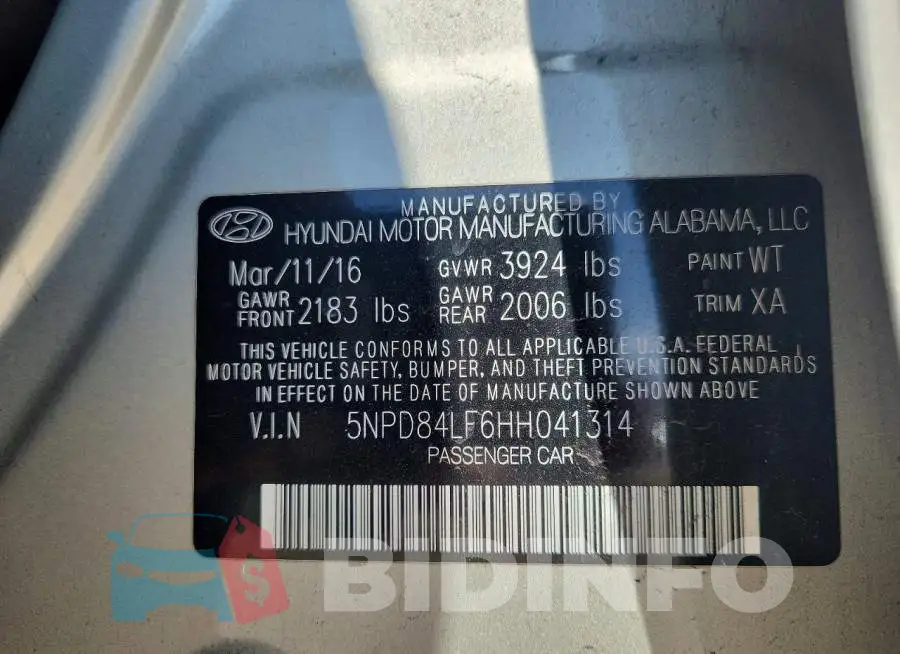 5NPD84LF6HH041314 Photo# 12