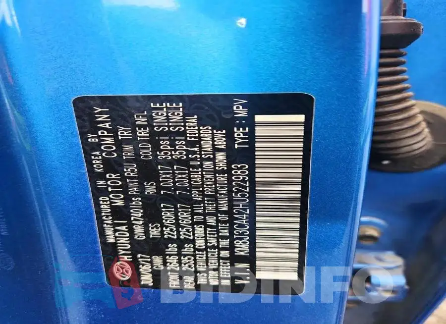 KM8J3CA42HU522983 Photo# 13