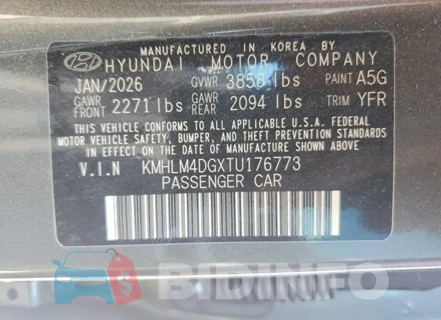 KMHLM4DGXTU176773 Photo# 13