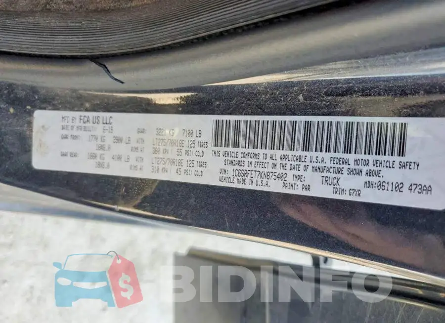1C6SRFET7KN875402 Photo# 12