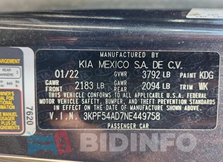 3KPF54AD7NE449758 Photo# 12