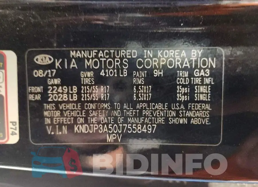 KNDJP3A50J7558497 Photo# 12