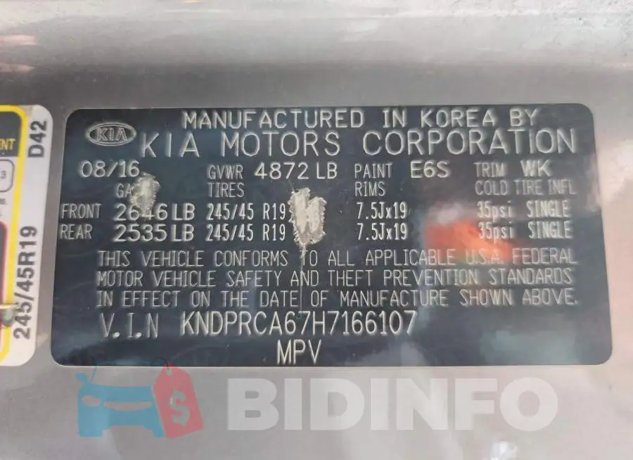 KNDPRCA67H7166107 Photo# 12