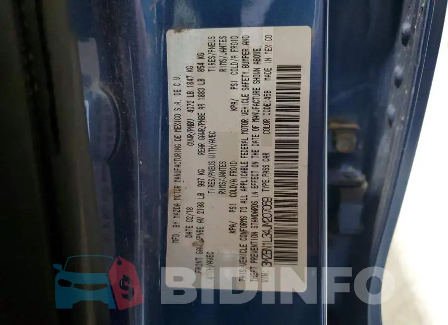 3MZBN1L34JM207069 Photo# 12