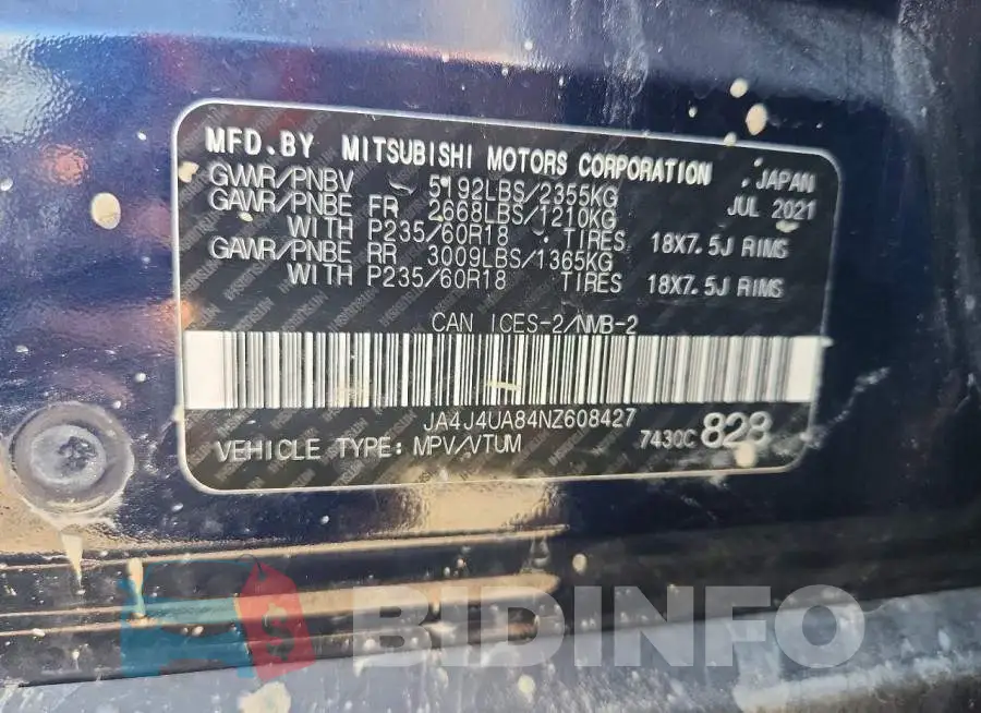JA4J4UA84NZ608427 Photo# 13