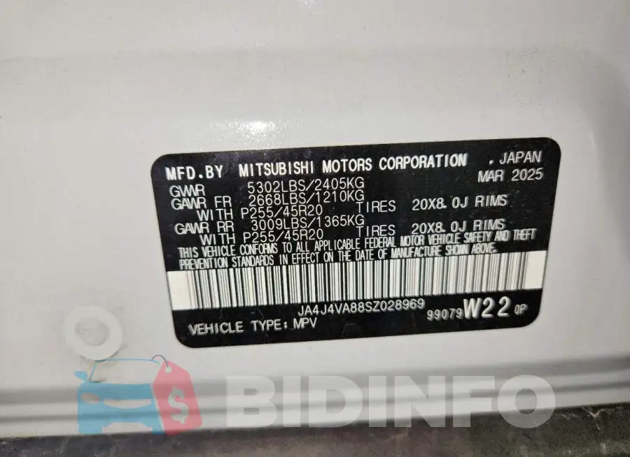 JA4J4VA88SZ028969 Photo# 13