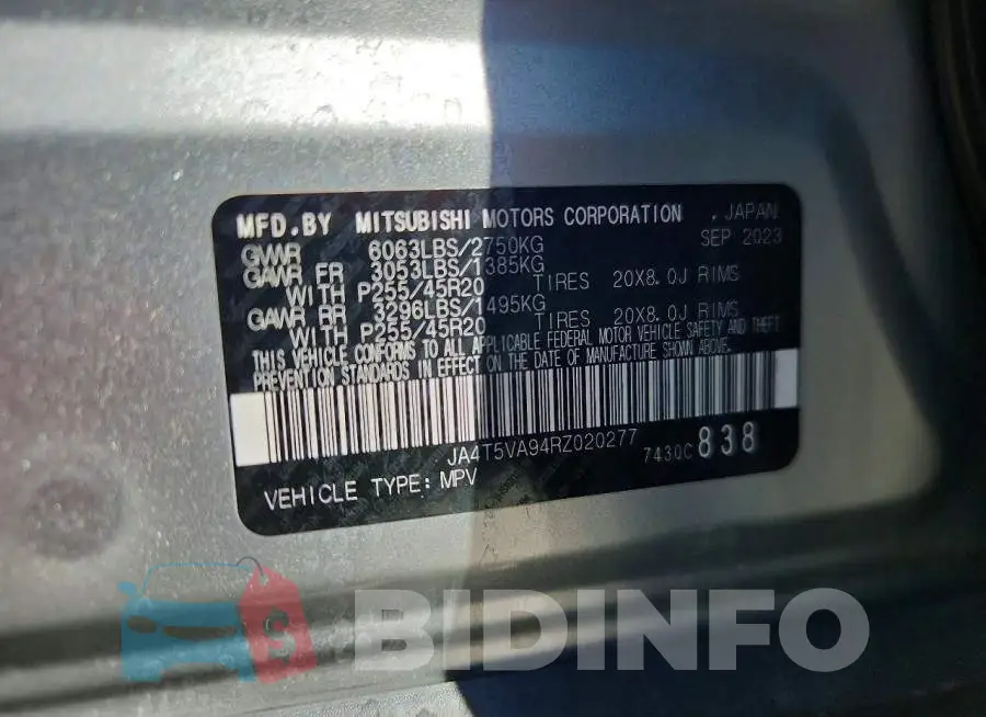 JA4T5VA94RZ020277 Photo# 13