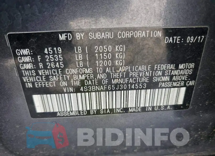 4S3BNAF65J3014553 Photo# 13