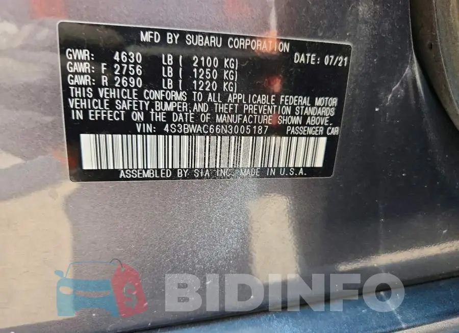 4S3BWAC66N3005187 Photo# 12