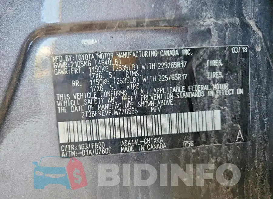 2T3BFREV6JW776565 Photo# 13