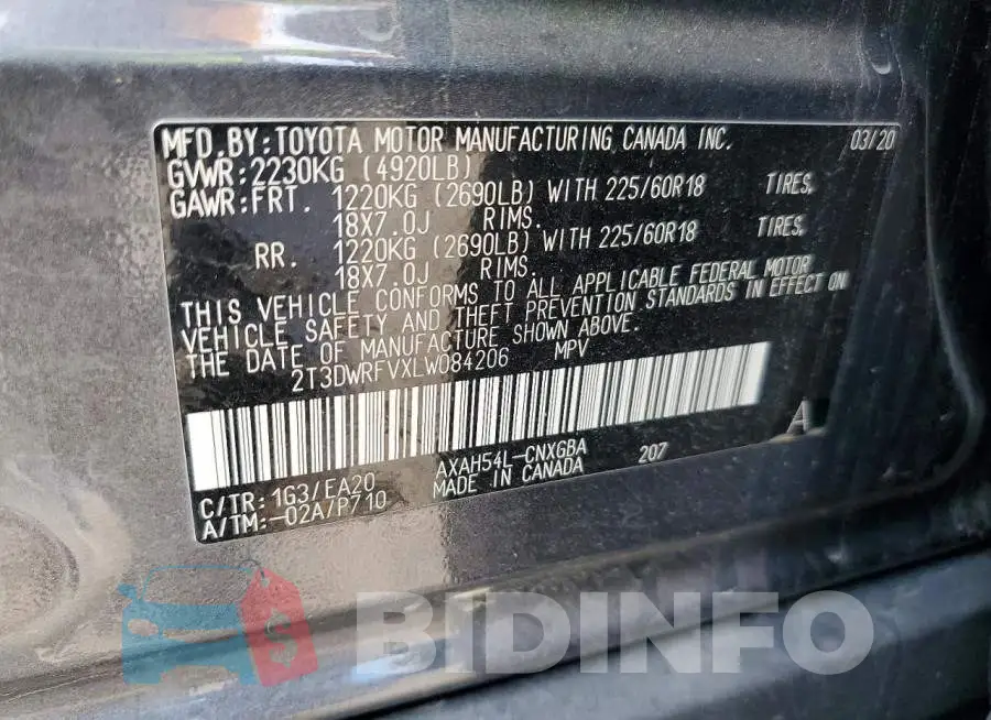 2T3DWRFVXLW084206 Photo# 13