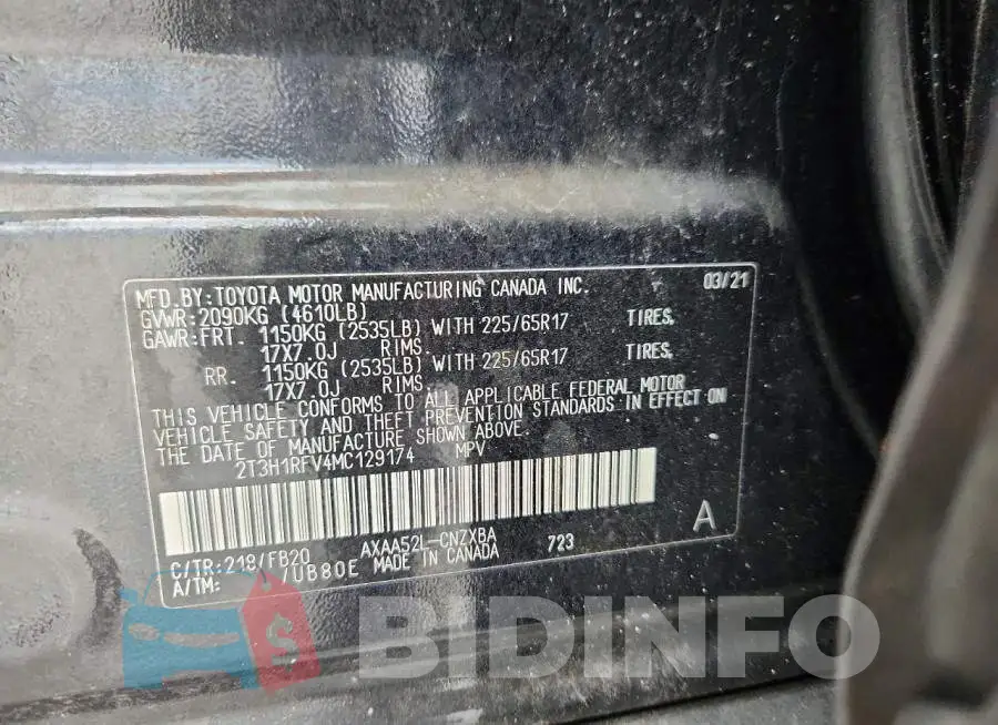 2T3H1RFV4MC129174 Photo# 13