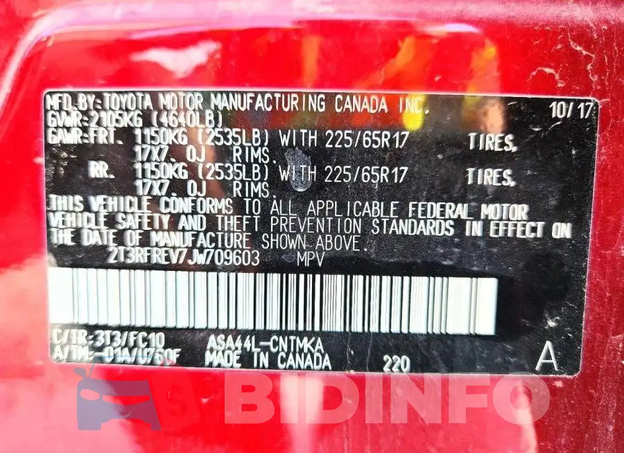 2T3RFREV7JW709603 Photo# 13