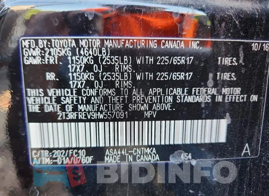 2T3RFREV9HW557091 Photo# 13