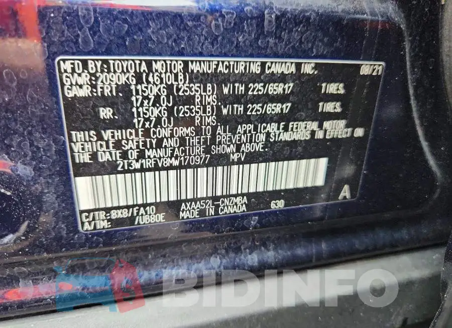 2T3W1RFV8MW170977 Photo# 14