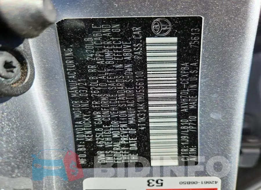4T1K31AK1MU556110 Photo# 12