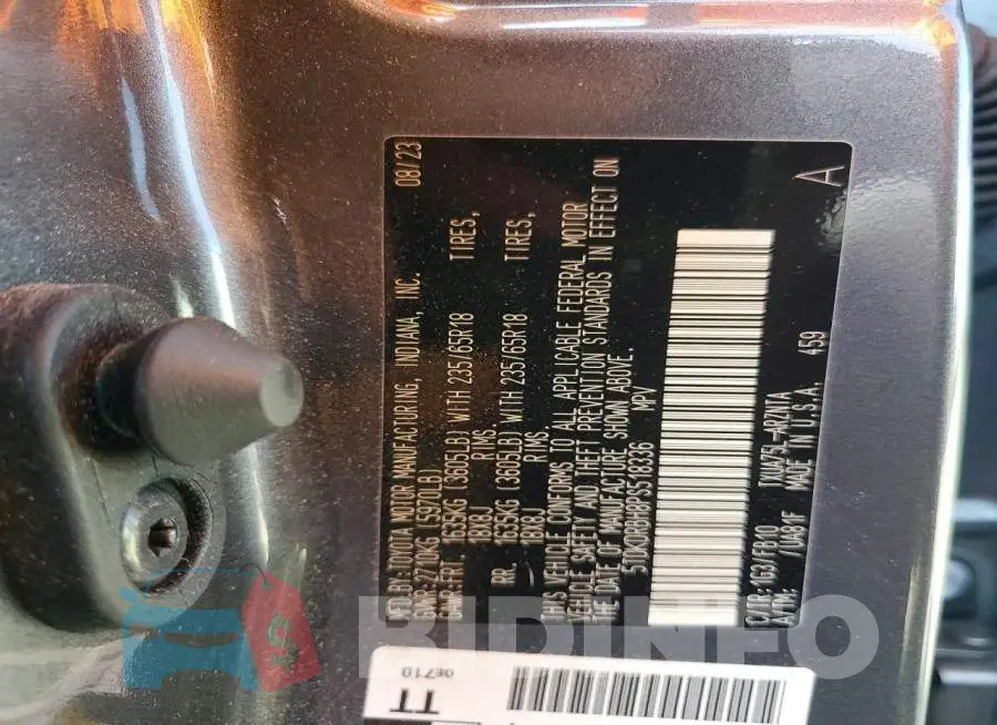 5TDKDRBH8PS518336 Photo# 13